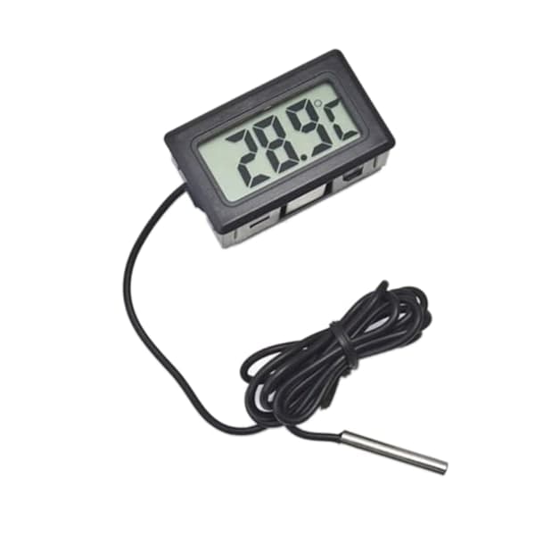 Digitalt elektronisk termometer indbygget temperaturprobe vand sort 46*28*15 (mm)