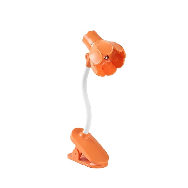 Skrivebordslampe, 360 graders rotasjon, klips-på-lampe, bærbar leselampe, klemme på skrivebord/bord/køyeseng/skap, hjemmebelysning Orange D
