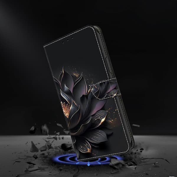 Kompatibel med iPhone 17 Pro Max Cover Magnetisk Lukning 3D Mønster Læder Pung Cover