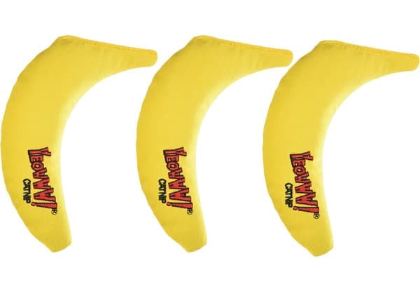100% ekologisk kattmynta leksak, gul banan 3-pack