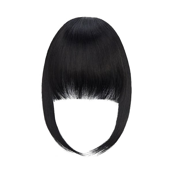 Clip-in Hår Bangs Extensions Fransk Hår Bangs Stilig Hår Bangs Hårstykker 28cm black