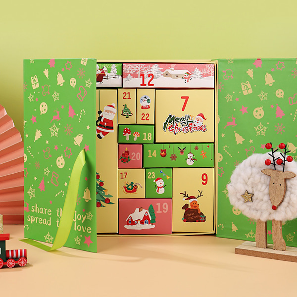 Adventskalender Blind Box 2025 Ny Julklappsbox Små Presentaskar Tom Ask Blå