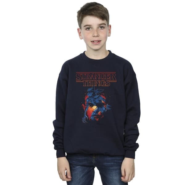 Stranger Things Cave hettegenser for gutter, alder 7-8, marineblå marineblå 7-8 år Navy Blue 7-8 Years