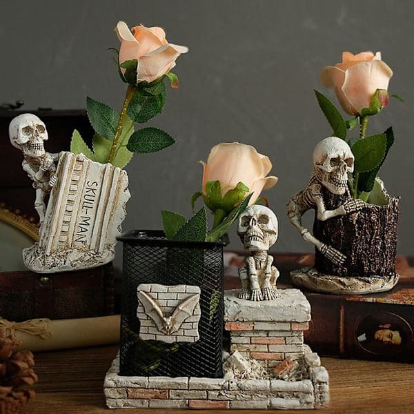 Halloween Kranie Blyant Blyant Case Skelet Nøgleholder Makeup Børste A2 A2