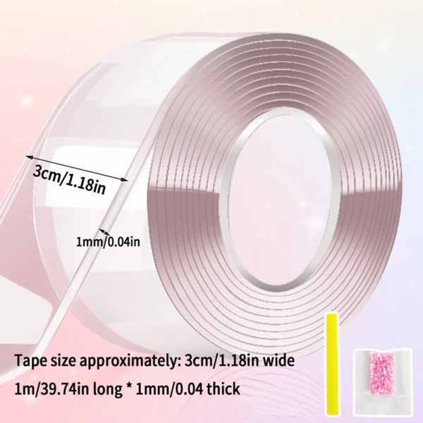 Kpl Nano Nano Tape Bubble Lelut, Ei jälkiä Nano Tape Bubble Valmistus, Läpinäkyvä monikäyttöinen 100cm*3
