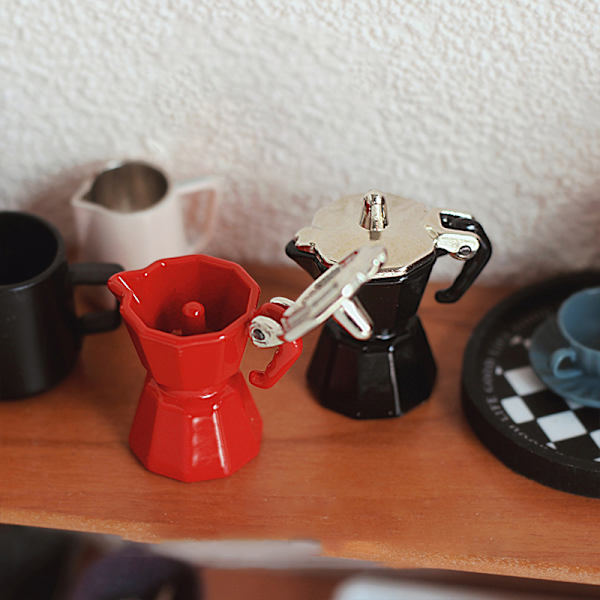 Miniature Scene Legetøj Simulation Mini Kaffekande Dukkehus Kaffe Sort ONESIZE Black