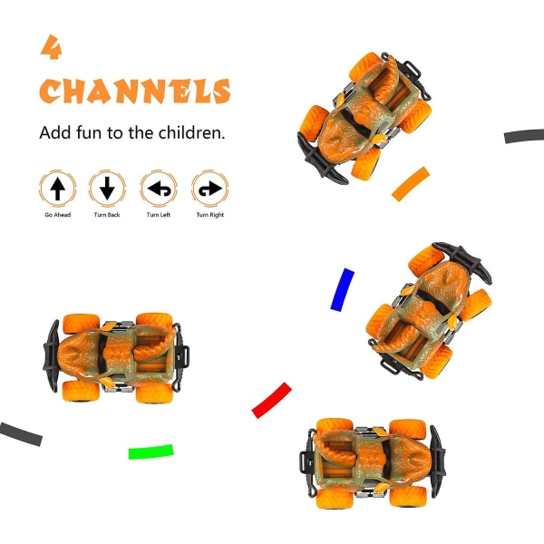 Rc-legetøj til 4-5-årige drenge Dinosaur fjernbetjening biler, Mini Dino biler til børn legetøj i alderen 3-6 Rc racerbiler, 2021 Monster Truck til småbørn fødsel