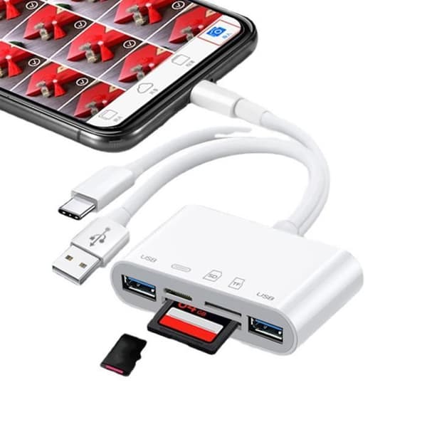 USB OTG-kamera Multi-minnesadapter för Micro-SD TF-kortläsare för iPhone iPad för Apple 13-omvandlare
