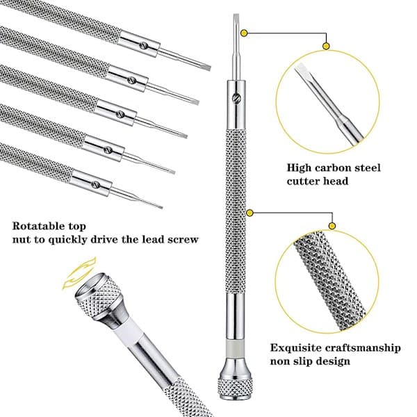 Kellon mikrotarkkuuskorut 0,6–1,6 mm kellonkorjaus hopea litteä 0,8 mm