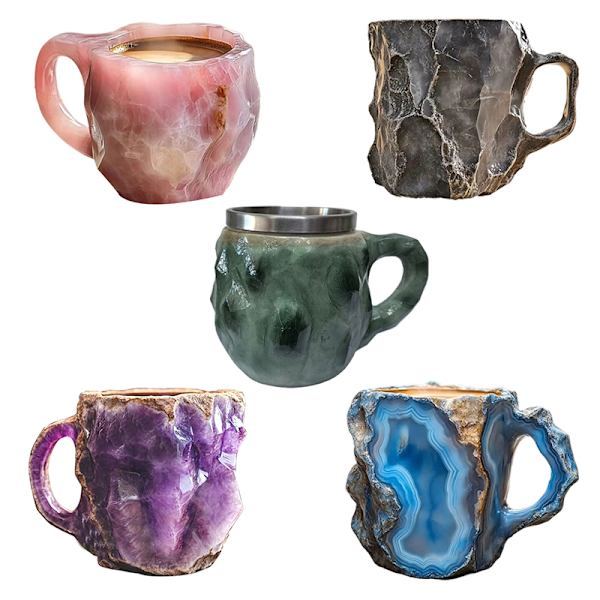 Mineral Krystal Kaffe Kobber Lilla