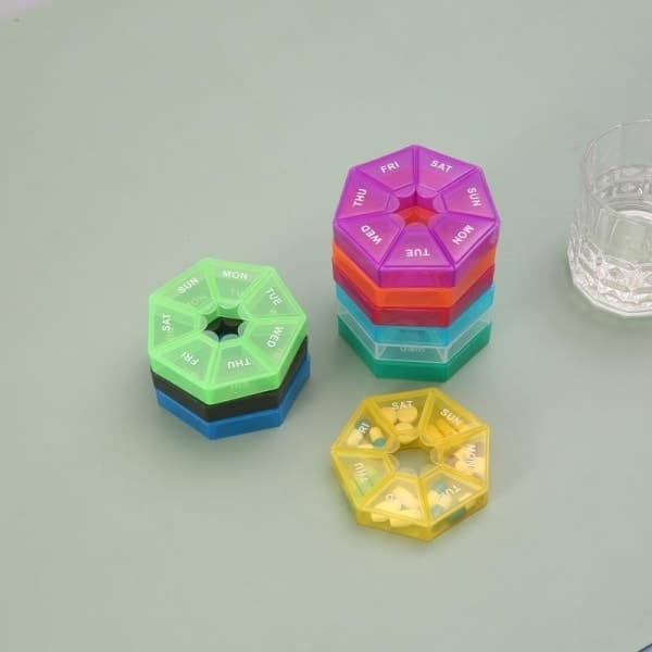 Pilleæske Medicin Pilleholder Pillekrukke Sort sort