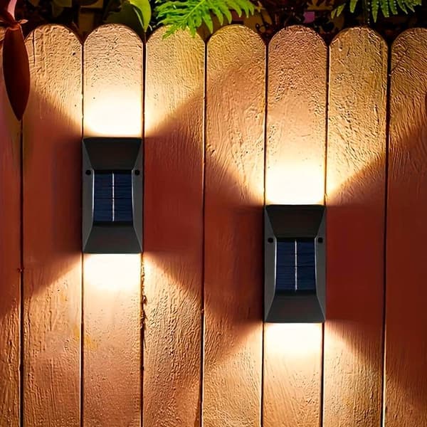 LED solcelle vegglampe (opp-nedlys), 2 stk. svart 185