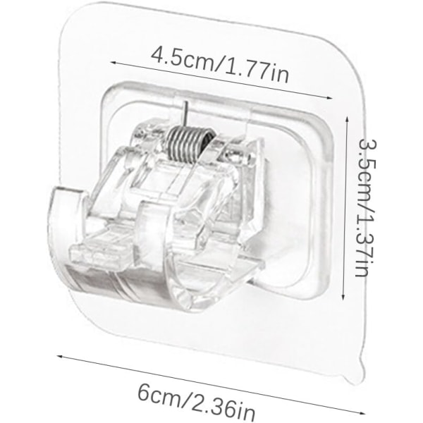 Självhäftande gardinstångsfäste, självhäftande gardinkrokar, 4 st transparenta gardinstångshållare gardinstångsfästen gardin Transparent 4 Pcs