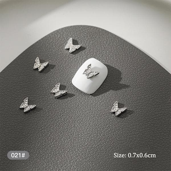 10 st DIY Nagelkonst Dekoration 3D Silverfjäril Glänsande Strass C 10 st C
