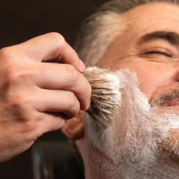 Barberingssæt, 3 i 1 barberingssæt til mænd, hårskægsbørste med stativ, barberholder og barberingsskål til farsdagsgaver