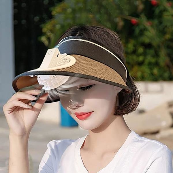 USB-opladning Baseball Hat Tre hastighedsjusterbar tilstand Bærbar ventilatorhætte til voksne Teenagere Børn Fan Cap Sommer Fit Cap Khaki