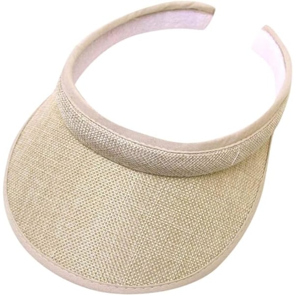 Unisex Visor, Tennis Cap Golf Cap, Udendørs Sports Solhat til Cykling Fiskeri Løb Jogging og Andre Sportsgrene Beige