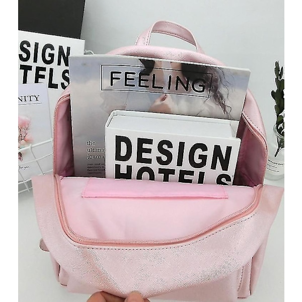 Rosa Dam Läder Axelremsväska Liten Crossbody Ryggsäck