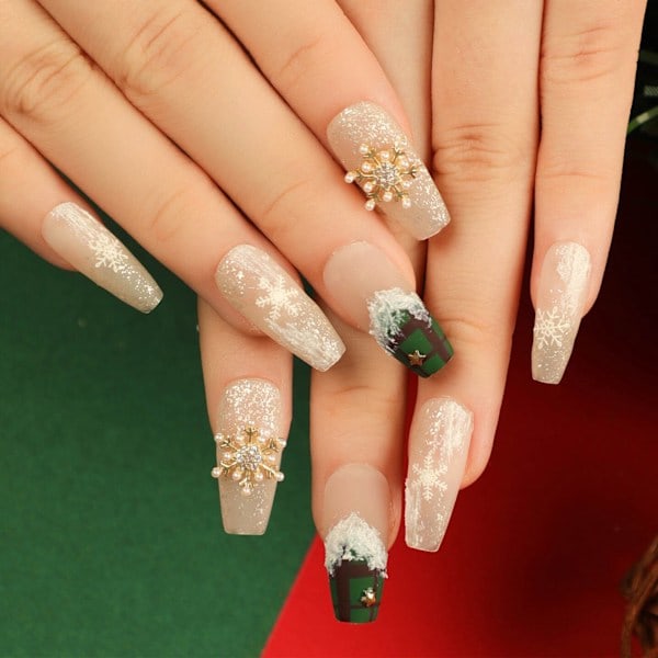Jul Nagelspetsar - Bärbara Nagelspetsar, Lösnaglar, Långa Bärbara Nagelspetsar
