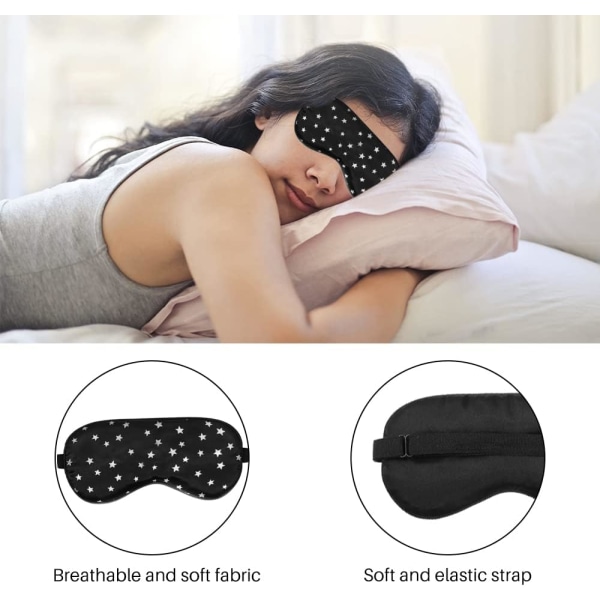 Silke sovemaske, silke øyemaske med justerbar stropp for sovende Christma Star Eyeshade Blindfold for natt, reise, lur