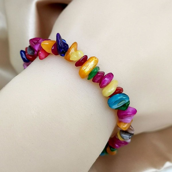 Fashion Rainbow Armbånd - Natursten Perlearmbånd til Kvinders festsmykker (2stk) Style 1