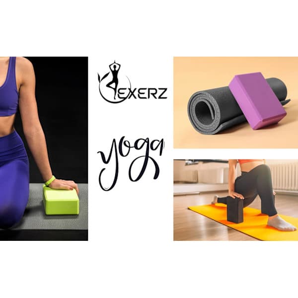 Yogablock 2 st Gymnastikblock - Bekväma Yogablock, Halkfria, Lätta och Resevänliga Pilatesövningar Rosa Pink