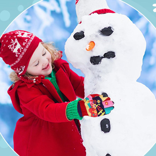 Barnhandskar för flickor/pojkar Unisex varma mjuka vinterhandskar style 4