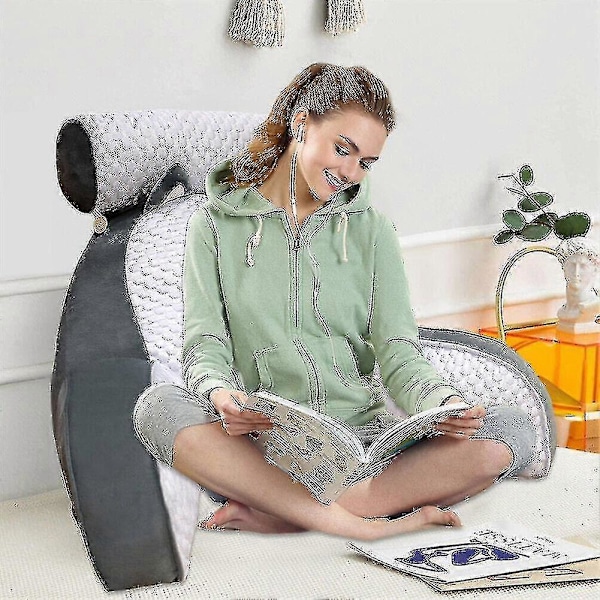 Lesepute for seng Ryggstøtte Lumbarstøtte Armsete Pute Lounger Pute Grey A