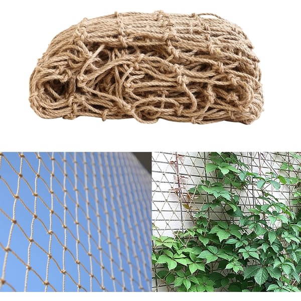 Kasvien tukiverkko, juuttiverkko, kompostoitava luonnonpuutarhaverkko kiipeilyvihanneksille, 2m*5m