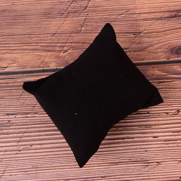 1 st Sammet PU Bomull Klockkudde Smyckeskrin Hållare Svart Onesize black onesize