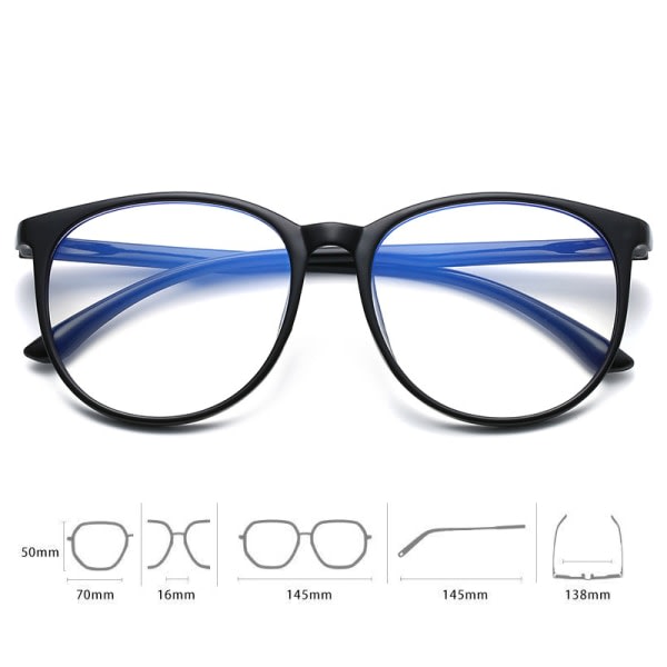 Färgförändrande blått ljusglasögon PC Retro Glasögon Mode Full Frame Glasögon För Kvinnor Män Anti Glare För Daglig Användning Transparent Front Permeable Powder Frame