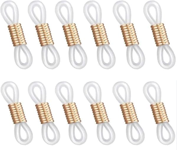 50 stk. holderkæde brilleender brillekæderem øjeender af brillerem ender af brillekædeholder silikonesnorrem DIY perleforbindelse