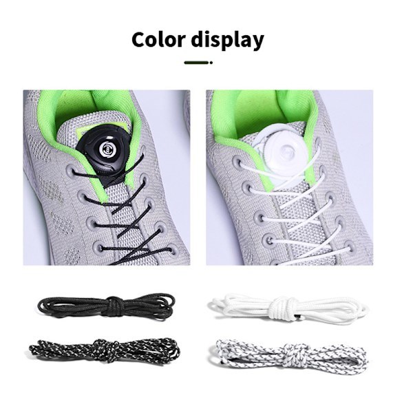 1 par sneaker snørebånd elastiske uden bindebånd strækbare Lo BB B B