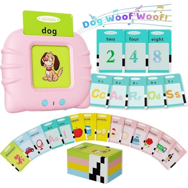 224 svenske ord flashcards til børn - Alfabet og tal - Pink