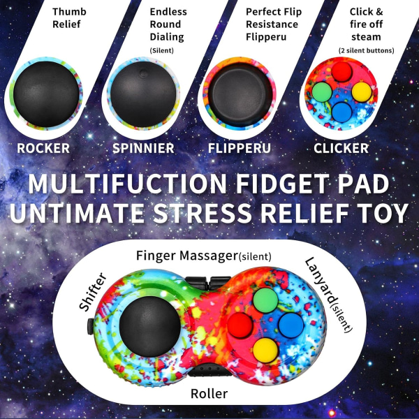 2 st Fidget Controller Pad, Bärbar Stressreducerande Spelplatta Hand Fidget Pad för att Släppa Stress och Ångest