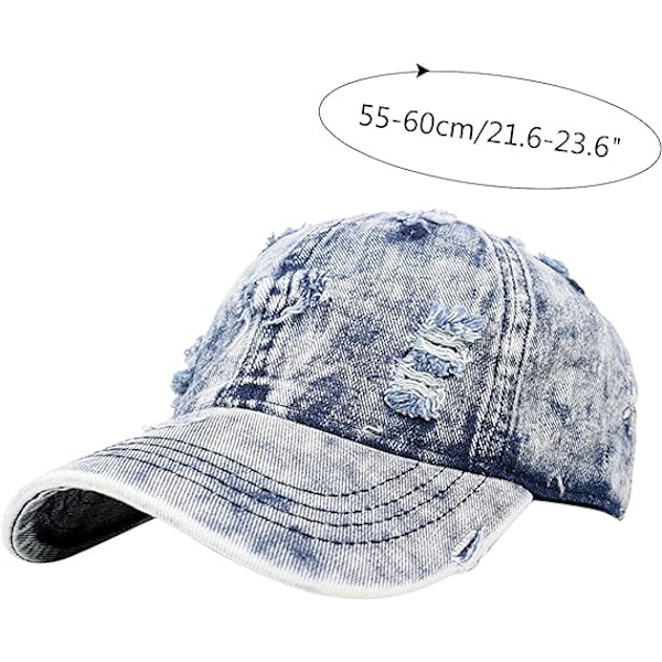 Men's Women's Hat Fashion Baseball Cap Denim Buckle Outdoor Sun Protection Hat Cap, Light Blue