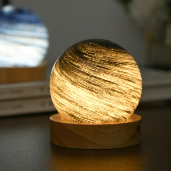 Bästa Rabatt-3d Kristallkula Måne Planet Glob Bordslampa Usb Led Nattlampa Heminredning Gåva Without battery 4