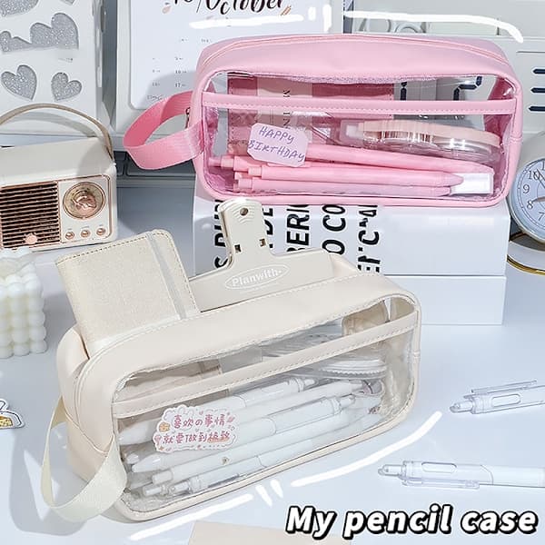 Transparent penal med stor kapasitet INS Style etui Sta Grå onesize Gray