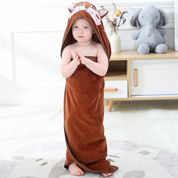 Babyhåndklæde med hætte lavet af 100% bomuld 70cmx70cm hættehåndklæde til Heilwiy børn Gave