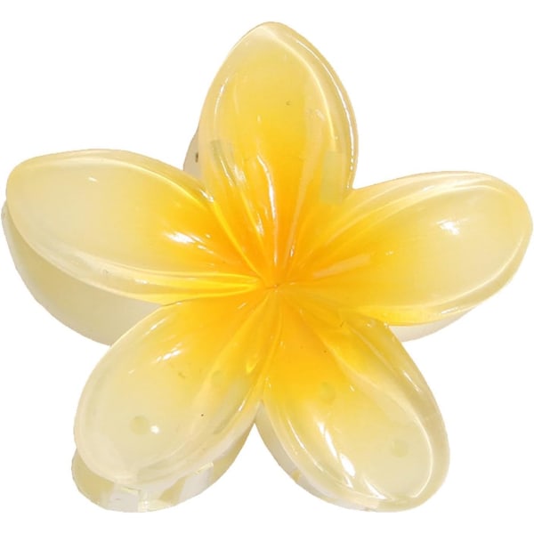 Blommiga hårklämmor, starkt grepp, stora kloklämmor för tjockt hår, halkfria hårklämmor, tjejers hårstylingtillbehör() Yellow