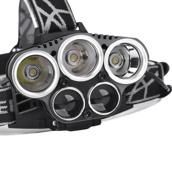 Kraftig oppladbar hodelykt, 10 000 lumen, 6 moduser LED