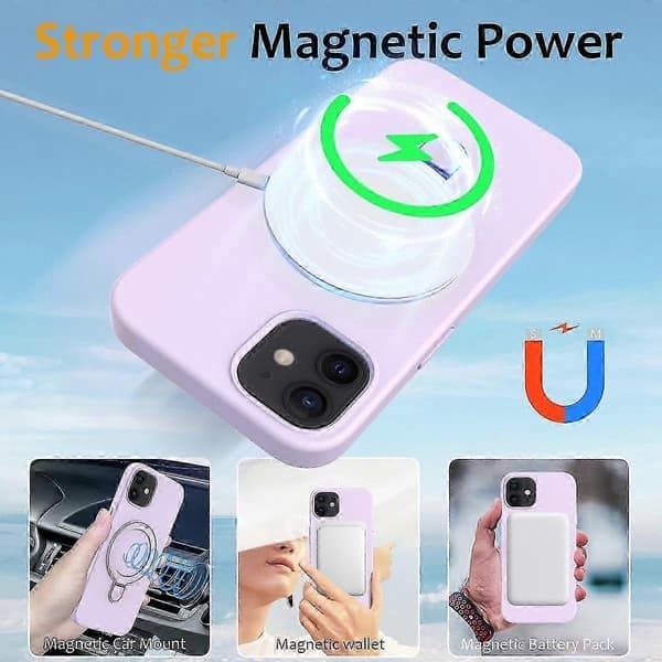 Magnetisk deksel til iPhone 11 med ringstativ PC+silikon støtsikkert telefondeksel stil L Style L