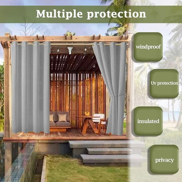 Mörkläggningsgardin för utomhusbruk, trädgård, terrass, paviljong, vindskydd, UV