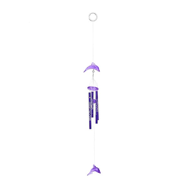 Dolphin Creative Crystal 4 metallrör Vindspel Hem lila en storlek purple