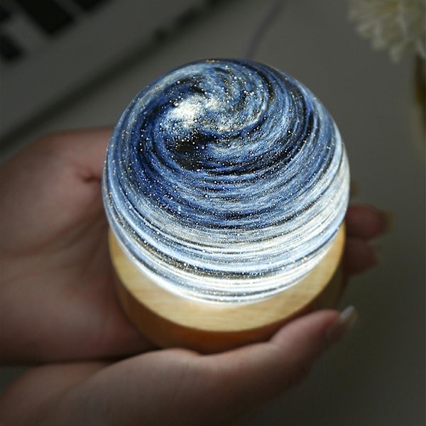 Bästa Rabatt-3d Kristallkula Måne Planet Glob Bordslampa Usb Led Nattlampa Heminredning Gåva Without battery 5