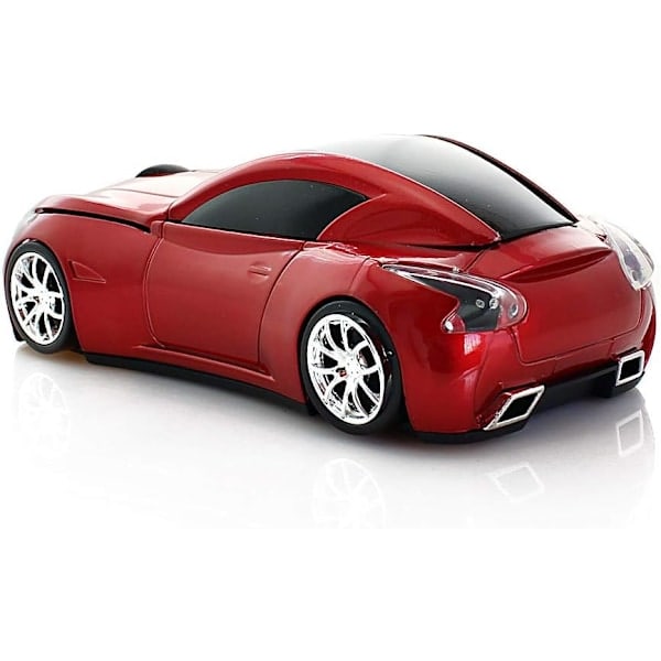 Langaton urheiluautomallihiiri, langaton pöytätietokoneen hiiri 2,4 GHz optinen hiiri, Windowsille, Linuxille ja Mac OS:lle, punainen Red
