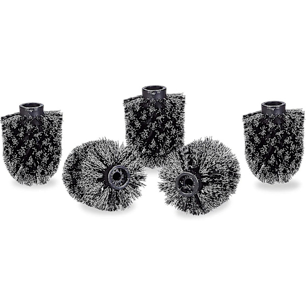 Toiletsbørstehovedsæt med 5, Bulk Toiletsbørster 9,5 mm Wire, Udskiftningsbørstehoveddiameter 7 x 9 cm, Sort