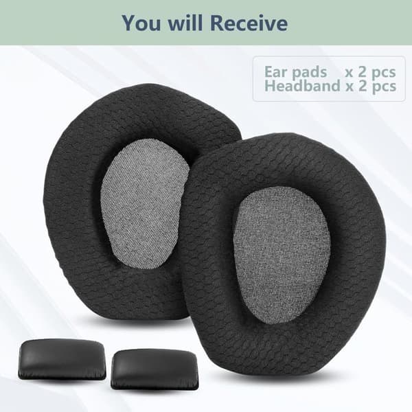 Erstatningsøreputer for hodetelefoner - Sennheiser HDR165 HDR175 RS165 RS175 - Mesh-stoff + hodebånd