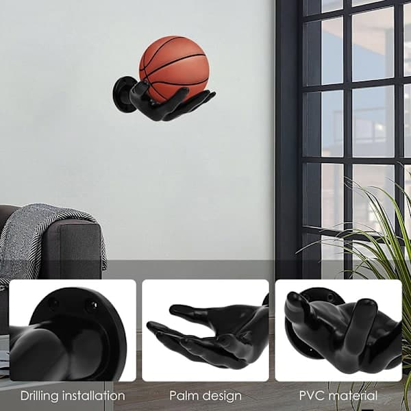 Basketboll Förvaringsställ Väggmonterad Handformad Bollhållare Fot B B