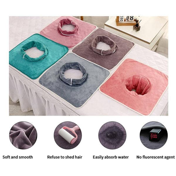 35*35 cm Skønheds SPA Massagebordsplade Ansigtshåndklæde med huller Hvid one size White